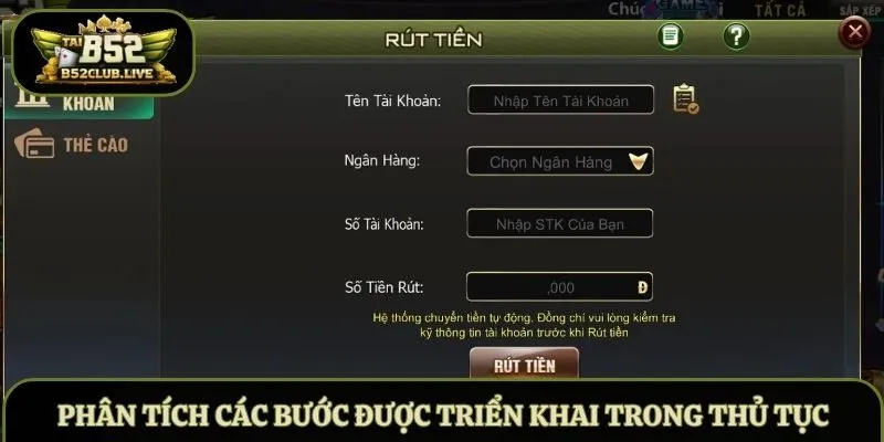 Phân tích các bước được triển khai trong thủ tục