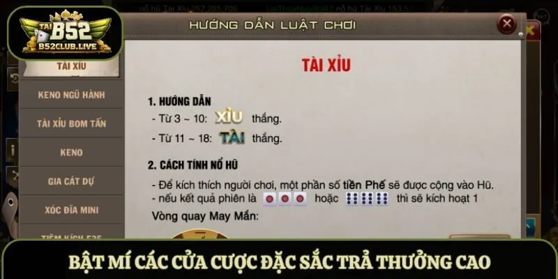 Bật mí các cửa cược đặc sắc trả thưởng cao