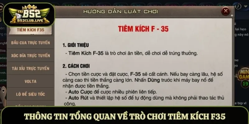 Thông tin tổng quan về trò chơi Tiêm Kích F35